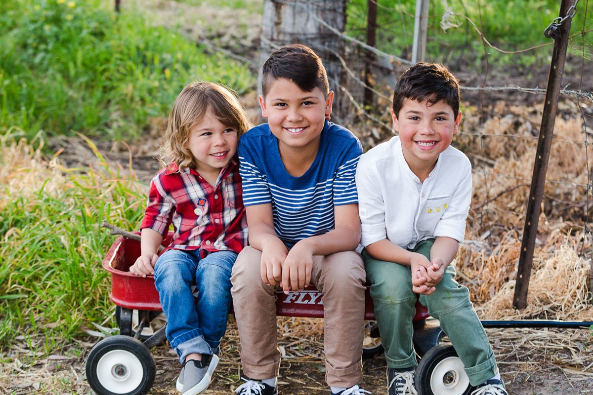 boys+sitting+redwagon for family photos by deb elton photography
